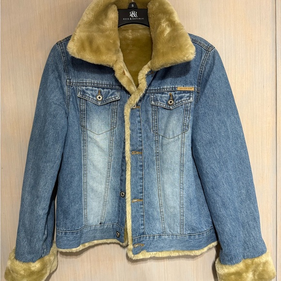 One Tuff Babe Jackets & Blazers - Reversible Blue Denim Jacket Reversible to Faux Fur